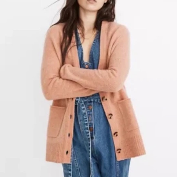 Madewell Sweaters - Madewell Donegal Maysfield Cardigan Sweater in Donegal Peach Size XXS